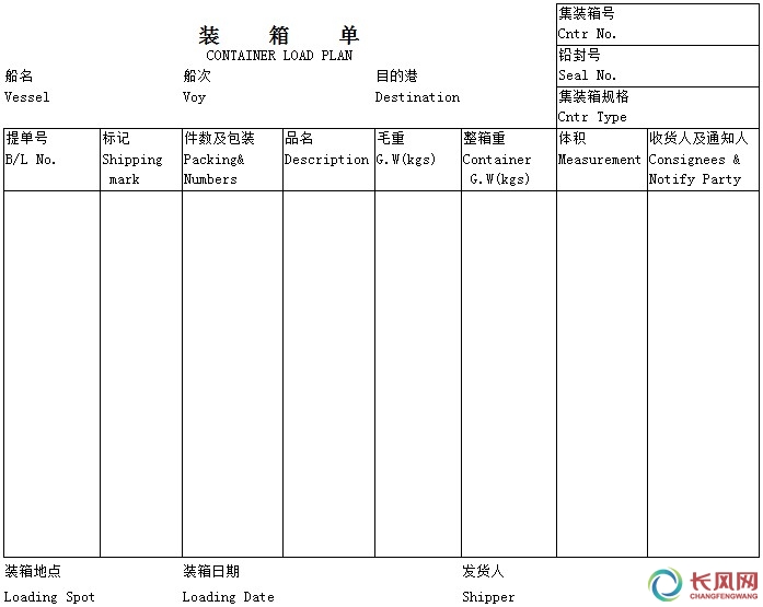 装货单 集装箱装箱单 报检委托书 报关委托书