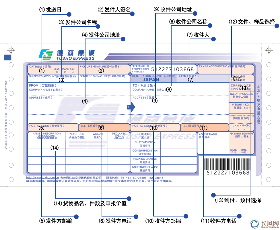 运单填写